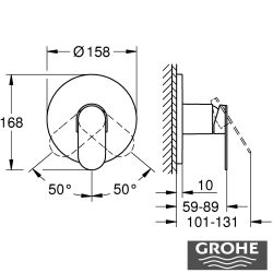 Grohe - Grohe Plus Ankastre Duş Bataryası (Sıva Üstü Grubu), Fırçalı Sert Grafit
