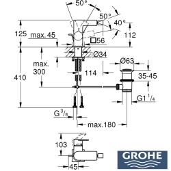 Grohe - Grohe Allure Sifon Kumandalı Bide Bataryası, Saten Grafit - 24160MG1