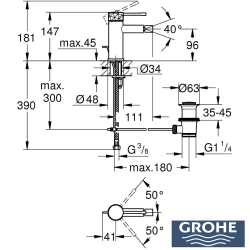 Grohe - Grohe Essence Sifon Kumandalı Bide Bataryası (S-Boy) İşlenmiş Fırçalı Altın - 24178GF1