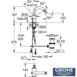 Grohe - Grohe Atrio Sifon Kumandalı Bide Bataryası (M-Boy), Saten Çelik - 24364MS0