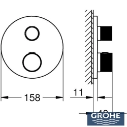 Grohe - Grohe Atrio Private Collection Ankastre Termostatik Banyo Bataryası (2 Yollu, Sıva Üstü Grubu), Hayalet Siyah