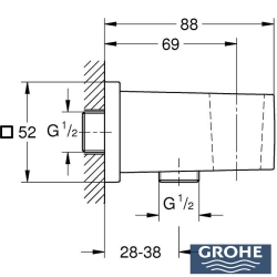 Grohe - Grohe Euphoria Duş Çıkış Dirseği, Mat Siyah