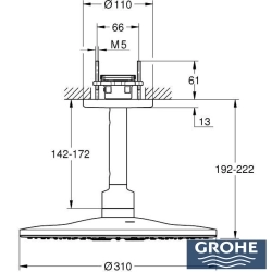 Grohe - Grohe Rainshower SmartActive 310 Tepe Duşu Seti, 31 cm, Saten Grafit