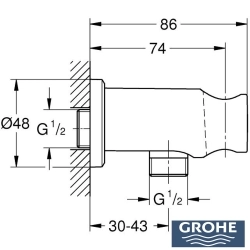Grohe - Grohe Rainshower Duş Çıkış Dirseği, Mat Siyah