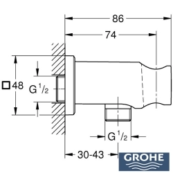 Grohe - Grohe Rainshower Duş Çıkış Dirseği, Hayalet Siyah