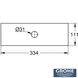 Grohe - Grohe Rainshower Aqua Ankastre Tepe Duşu Kapağı, Tek Delikli, Saten Çelik