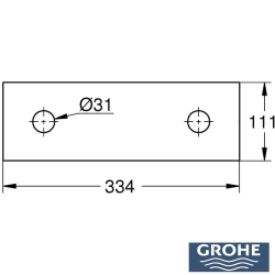 Grohe - Grohe Rainshower Aqua Ankastre Tepe Duşu Kapağı, 2 Delikli, Saten Çelik