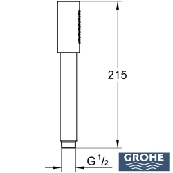 Grohe - Grohe Rainshower Aqua Stick El Duşu, 1 Akışlı, Hayalet Siyah