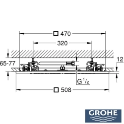 Grohe - Grohe Rainshower Aqua 20 Tepe Duşu, 50 cm, Saten Çelik