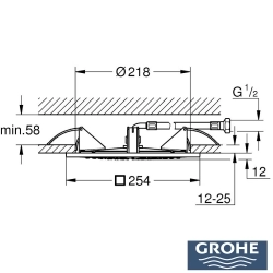 Grohe - Grohe Rainshower Aqua Tepe Duşu, 25 cm, Hayalet Siyah