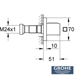 Grohe - Grohe Grohtherm F Ankastre Duş Bataryası (Sıva Üstü Grubu), Tek Yollu