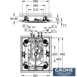 Grohe - Grohe Rainshower Aqua Tepe Duşu, 38x45 cm, Hayalet Siyah