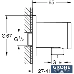 Grohe - Grohe Tempesta Duş Çıkış Dirseği, Mat Siyah