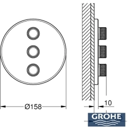 Grohe - Grohe SmartControl Akış Kontrollü Ankastre Yönlendirici (3 Yollu, Sıva Üstü Grubu), Saten Çelik