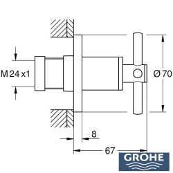 Grohe - Grohe Atrio Ankastre Stop Valf (Sıva Üstü Grubu), Hayalet Siyah