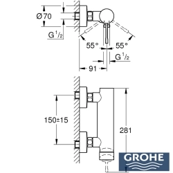 Grohe - Grohe Essence New Duş Bataryası, Mat Siyah