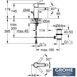 Grohe - Grohe Lineare Sifon Kumandalı Bide Bataryası, Mat Siyah