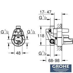 Grohe - Grohe Cubeo Ankastre Banyo Bataryası (Sıva Altı Grubu)
