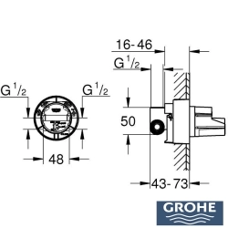 Grohe - Grohe Cubeo Ankastre Duş Bataryası (Sıva Altı Grubu)