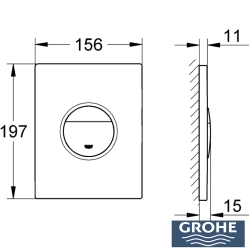 Grohe - Grohe Nova Cosmopolitan Gömme Rezervuar Kumanda Paneli, Saten Çelik
