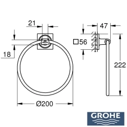 Grohe - Grohe Allure Halka Havluluk, Saten Çelik