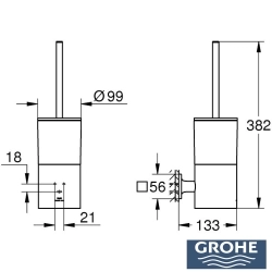 Grohe - Grohe Allure Tuvalet Fırçalığı, Hayalet Siyah