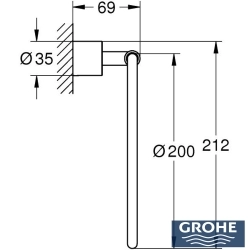 Grohe - Grohe Atrio Halka Havluluk, Saten Çelik