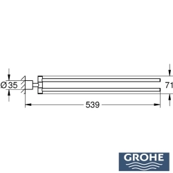 Grohe - Grohe Atrio İkili Havluluk, 49 cm, Saten Grafit