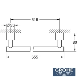 Grohe - Grohe Atrio Havluluk, Fırçalı Altın, 60 cm, Hayalet Siyah