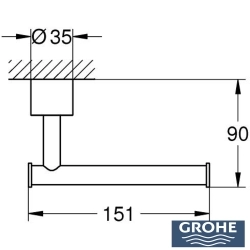 Grohe - Grohe Atrio Tuvalet Kağıtlığı, Saten Çelik