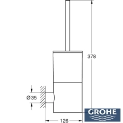Grohe - Grohe Atrio Tuvalet Fırçalığı, Saten Çelik