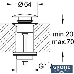 Grohe - Grohe Tapa Takımı Bas-Aç Süzgeç, Saten Çelik