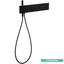 Hansgrohe - Hansgrohe Axor ShowerComposition Ankastre Termostatik Banyo Bataryası ve El Duşu Seti, 3 Çıkışlı, Satin Siyah (Sıva Üstü Grubu)