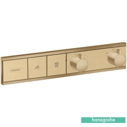 Hansgrohe - Hansgrohe RainSelect Ankastre Termostatik Banyo Bataryası, 2 Çıkışlı, Mat Bronz (Sıva Üstü Grubu)