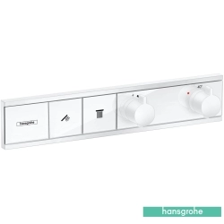 Hansgrohe - Hansgrohe RainSelect Ankastre Termostatik Banyo Bataryası, 2 Çıkışlı, Satin Beyaz (Sıva Üstü Grubu)