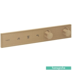 Hansgrohe - Hansgrohe RainSelect Ankastre Termostatik Banyo Bataryası, 3 Çıkışlı, Mat Bronz (Sıva Üstü Grubu)