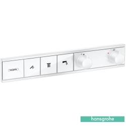 Hansgrohe - Hansgrohe RainSelect Ankastre Termostatik Banyo Bataryası, 3 Çıkışlı, Satin Beyaz (Sıva Üstü Grubu)