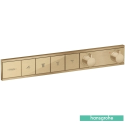 Hansgrohe - Hansgrohe RainSelect Ankastre Termostatik Banyo Bataryası, 4 Çıkışlı, Mat Bronz (Sıva Üstü Grubu)