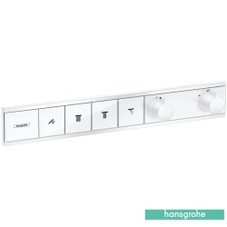 Hansgrohe - Hansgrohe RainSelect Ankastre Termostatik Banyo Bataryası, 4 Çıkışlı, Satin Beyaz (Sıva Üstü Grubu)