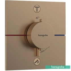 Hansgrohe - Hansgrohe ShowerSelect Comfort E Ankastre Termostatik Banyo Bataryası, 2 Çıkışlı, Mat Bronz