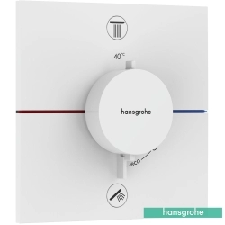 Hansgrohe - Hansgrohe ShowerSelect Comfort E Ankastre Termostatik Banyo Bataryası, 2 Çıkışlı, Satin Beyaz