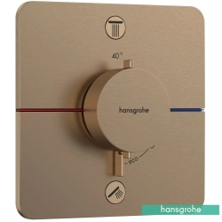 Hansgrohe - Hansgrohe ShowerSelect Comfort Q Ankastre Termostatik Banyo Bataryası, 2 Çıkışlı, Mat Bronz