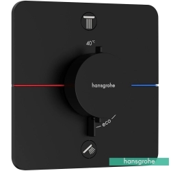 Hansgrohe - Hansgrohe ShowerSelect Comfort Q Ankastre Termostatik Banyo Bataryası, 2 Çıkışlı, Satin Siyah