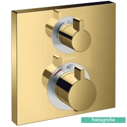 Hansgrohe - Hansgrohe Ecostat Square Ankastre Termostatik Banyo Bataryası, 2 Çıkışlı, Parlak Altın (Sıva Üstü Grubu)
