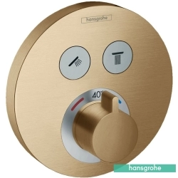 Hansgrohe - Hansgrohe ShowerSelect S Ankastre Termostatik Banyo Bataryası, 2 Çıkışlı, Mat Bronz (Sıva Üstü Grubu)