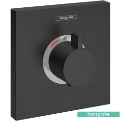 Hansgrohe - Hansgrohe ShowerSelect Ankastre Termostatik Duş Bataryası, Mat Siyah Krom (Sıva Üstü Grubu)