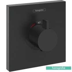 Hansgrohe - Hansgrohe ShowerSelect Ankastre Termostatik Duş Bataryası, Satin Siyah (Sıva Üstü Grubu)