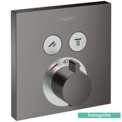 Hansgrohe - Hansgrohe ShowerSelect Ankastre Termostatik Banyo Bataryası, Mat Siyah Krom