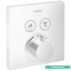 Hansgrohe - Hansgrohe ShowerSelect Ankastre Termostatik Banyo Bataryası, Satin Beyaz