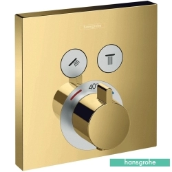 Hansgrohe - Hansgrohe ShowerSelect Ankastre Termostatik Banyo Bataryası, Parlak Altın